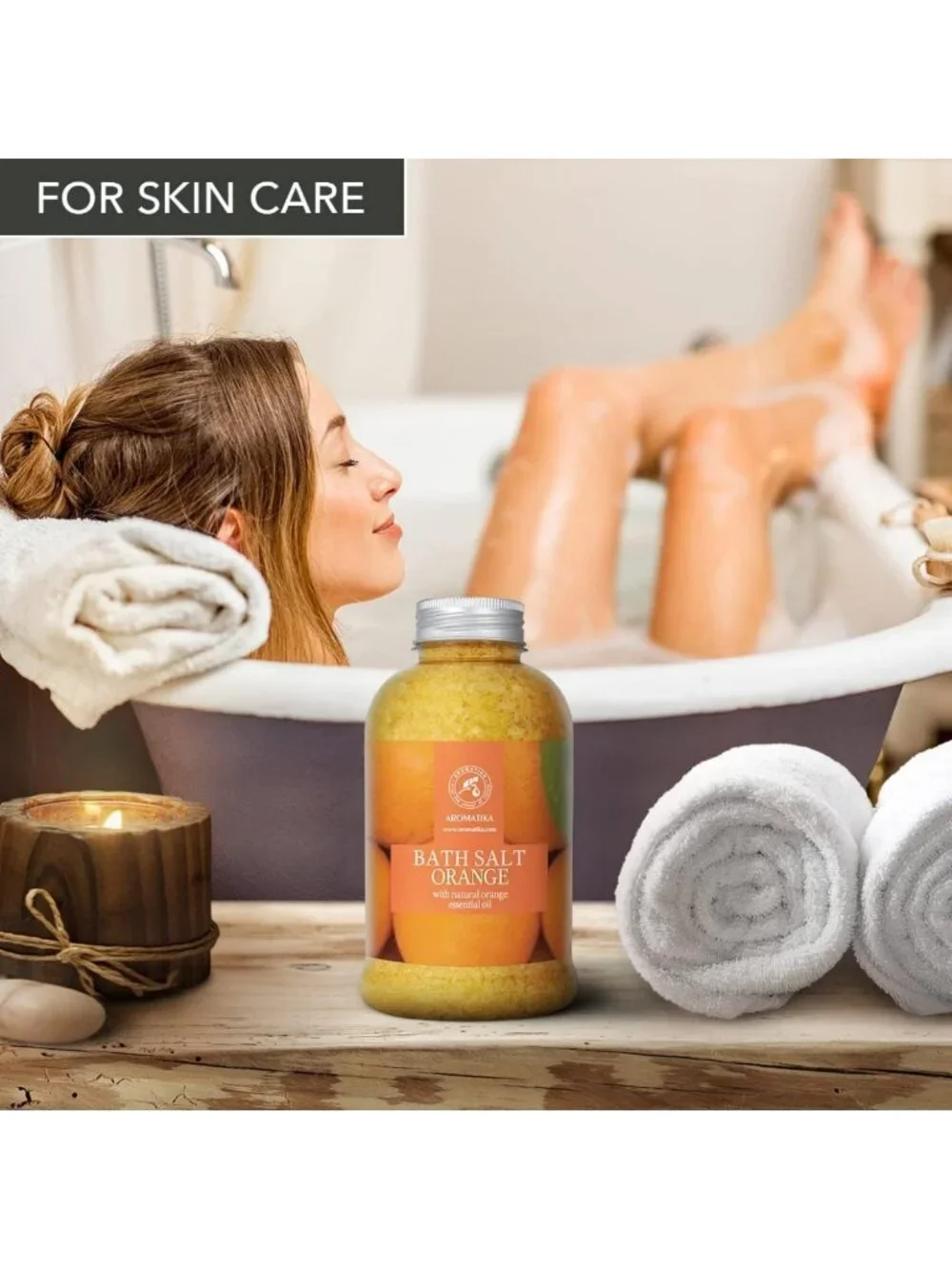 Revitalizing Orange Bath Salts with Natural Essential Oil - Spa & Wellness 21.16